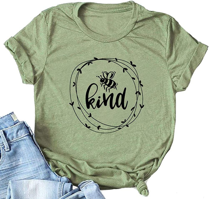 Women Bee Kind T-Shirt Graphic Shirt