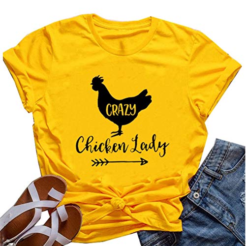 Women Crazy Chicken Lady T-Shirt