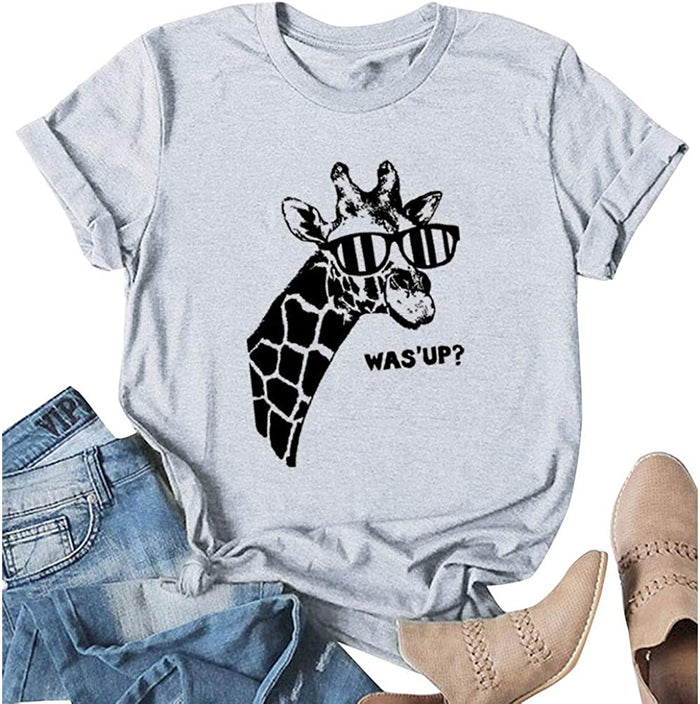 Women Giraffe was Up T-Shirt Giraffe Shirt