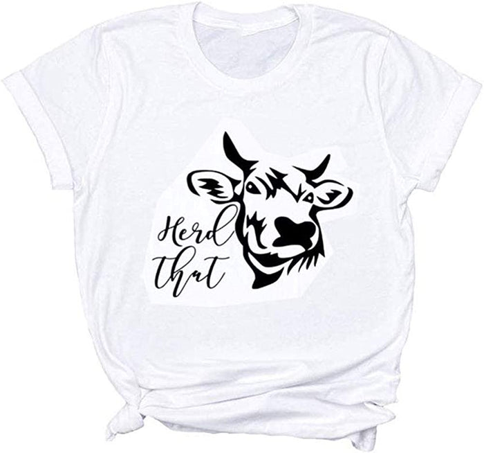 Women Herd That Cow T-Shirt Graphic Shirt for Women