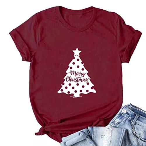 Women Merry Christmas Tree Cute T-Shirt