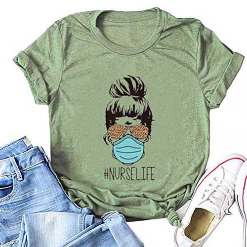 Women Nurse Life T-Shirt Leopard Shirt