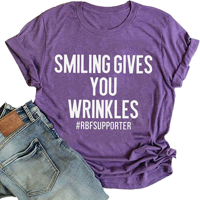 Women Smiling Gives You Wrinkles T-Shirt Graphic T-Shirt