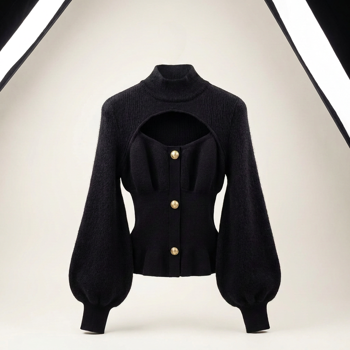 Women's Red Turtleneck Knit Cardigan Canada | Parcel Theory