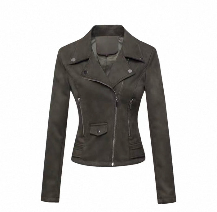 Black leather jacket on a white background