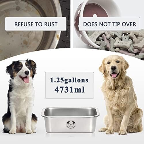 1.25 Gallons Stainless Steel Dog Bowls for Large Dogs Dog Bowls & Feeders Pet Clever
