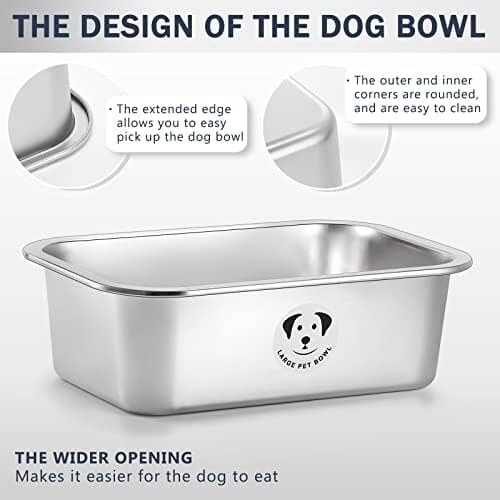 1.25 Gallons Stainless Steel Dog Bowls for Large Dogs Dog Bowls & Feeders Pet Clever