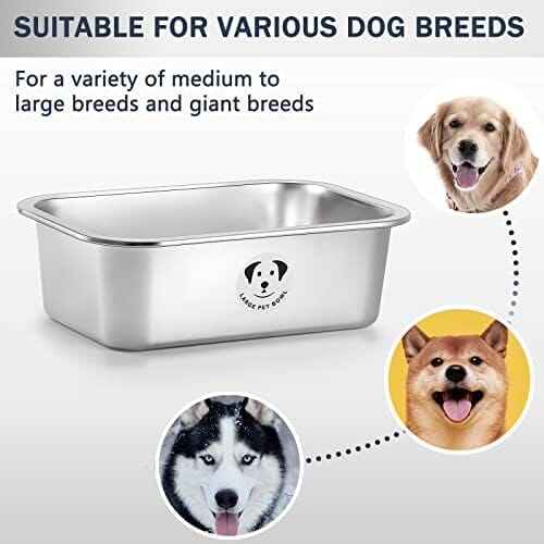1.25 Gallons Stainless Steel Dog Bowls for Large Dogs Dog Bowls & Feeders Pet Clever