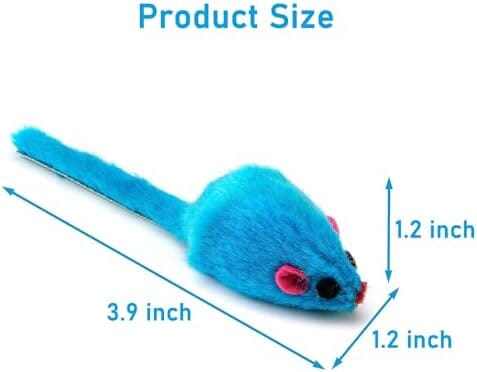 12PCS Faux Fur Cat Mice Toys with Plastic Body Cat Toys Pet Clever