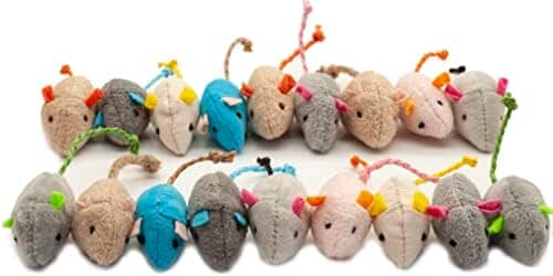 18-Pack Plush Catnip-Filled Mice Toys for Indoor Cats Cat Toys Pet Clever