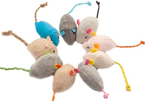 18-Pack Plush Catnip-Filled Mice Toys for Indoor Cats Cat Toys Pet Clever