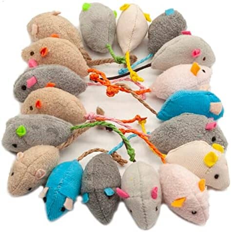 18-Pack Plush Catnip-Filled Mice Toys for Indoor Cats Cat Toys Pet Clever