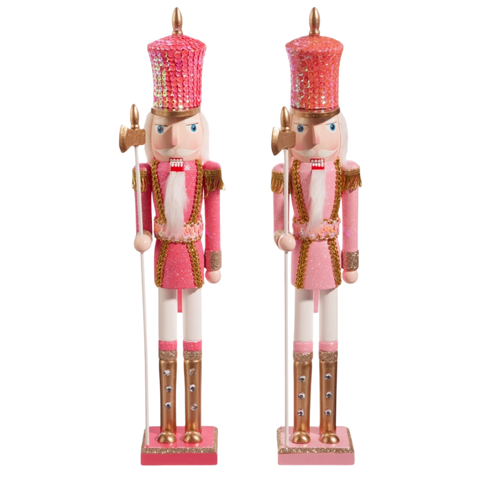 18.5” Glittered Pink Nutcracker — Hot Pink or Light Pink (Sold Separately)
