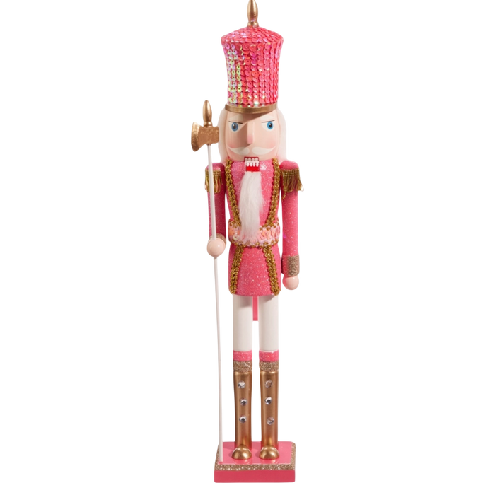 18.5” Glittered Pink Nutcracker — Hot Pink or Light Pink (Sold Separately)