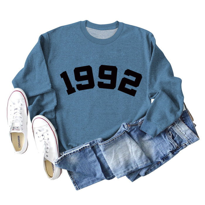 Blue sweater (black font) / S