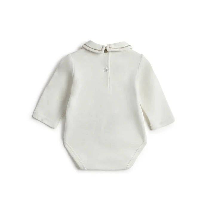 2 Pc Long Sleeve Bodysuit & Sleeveless Beige Babysuit