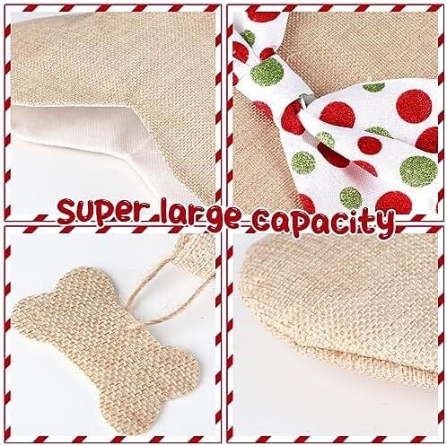 3 Pcs Christmas Pet Dog Stockings Home Decor Dogs Pet Clever
