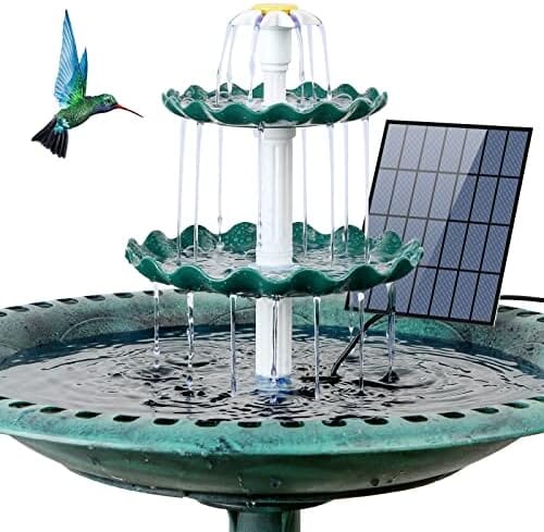 3 Tiered Bird Bath with 3.5W Solar Pump DIY Solar Fountain Fountain Pump Pet Clever