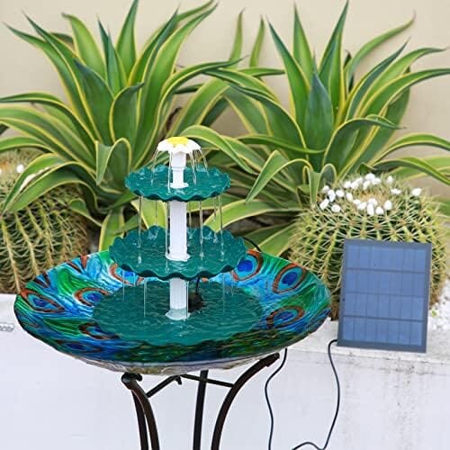 3 Tiered Bird Bath with 3.5W Solar Pump DIY Solar Fountain Fountain Pump Pet Clever