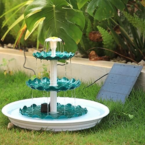 3 Tiered Bird Bath with 3.5W Solar Pump DIY Solar Fountain Fountain Pump Pet Clever