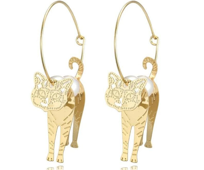 3D Cat Hoop Earrings Cat Design Accessories Pet Clever