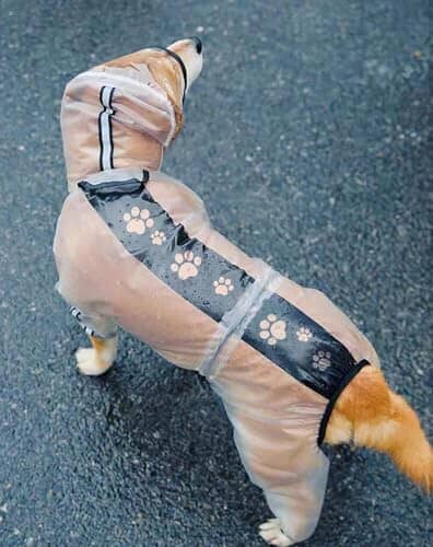 4 Legs Dog Rain Jacket with Reflective Stripe Rain Covers for Dogs Pet Clever