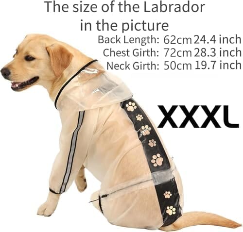 4 Legs Dog Rain Jacket with Reflective Stripe Rain Covers for Dogs Pet Clever