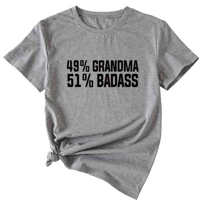 49%GRANDMA Womens Casual Loose Short-sleeved Shirt