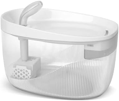 74oz/2.2L Cat Water Fountain, Automatic Indoor Pet Fountain Cat Water Dispenser with Ultra Quiet Pump Dog Bowls & Feeders Pet Clever White