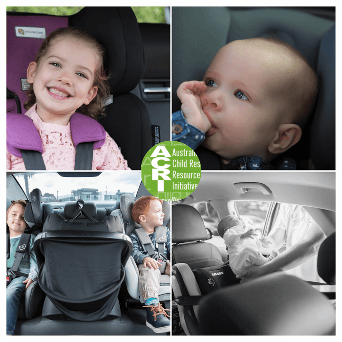 Accredited child seat safety collage at Toshi Baby Ferntree Gully Store