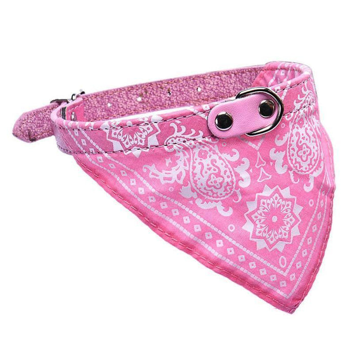 Adjustable Pet Collar Bandana - 5 Colors Cat Care & Grooming Pet Clever Pink S