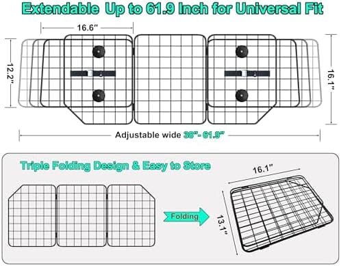 Adjustable Pet Divider Cargo Area Universal Fit Travel Pet Clever