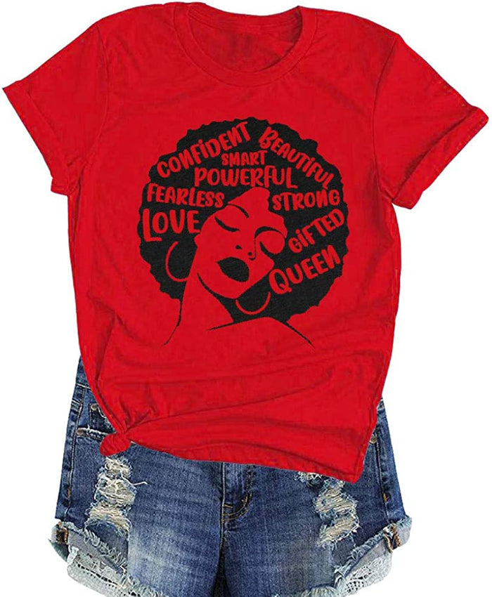 Afro Powerful Woman T-Shirt Strong Confident Queen T-Shirt