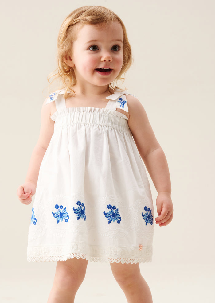 Alessia Embroidered Scalloped Dress