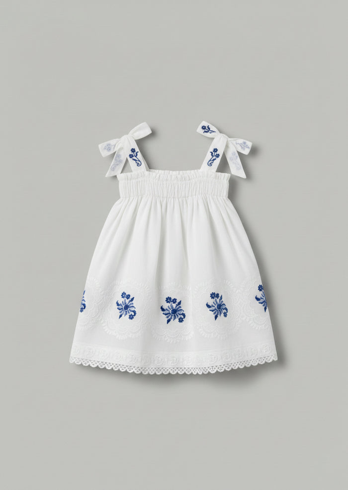 Alessia Embroidered Scalloped Dress
