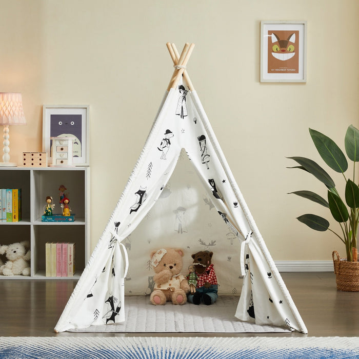 ALL 4 KIDS Ryan Canvas Kids Square Teepee Tent