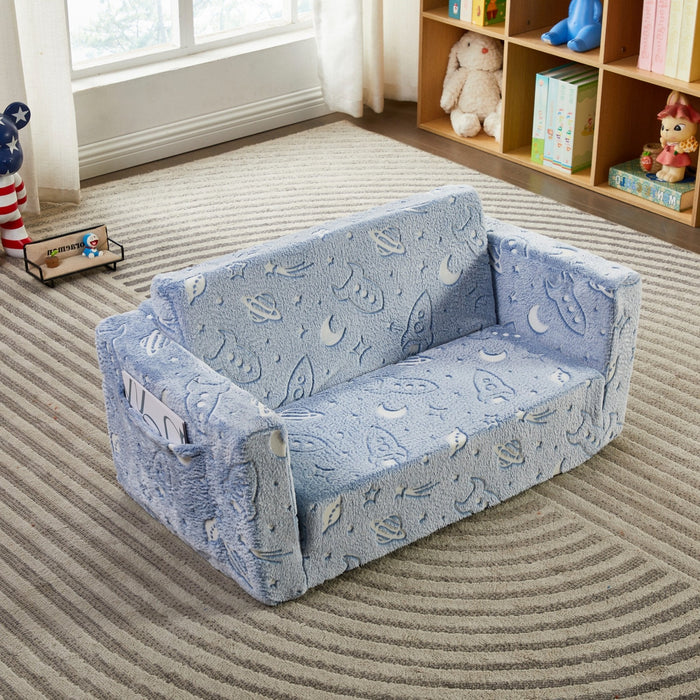 All 4 Kids Space Explorer Glow Flip-Out Double Couch