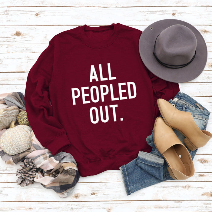 Wine red sweater (white font) / S