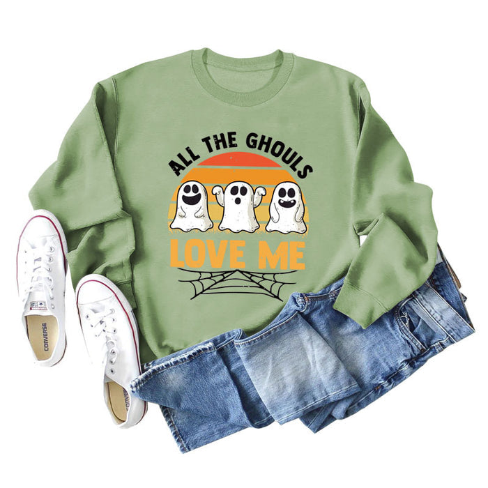 Olive green sweater (black word color picture) / S