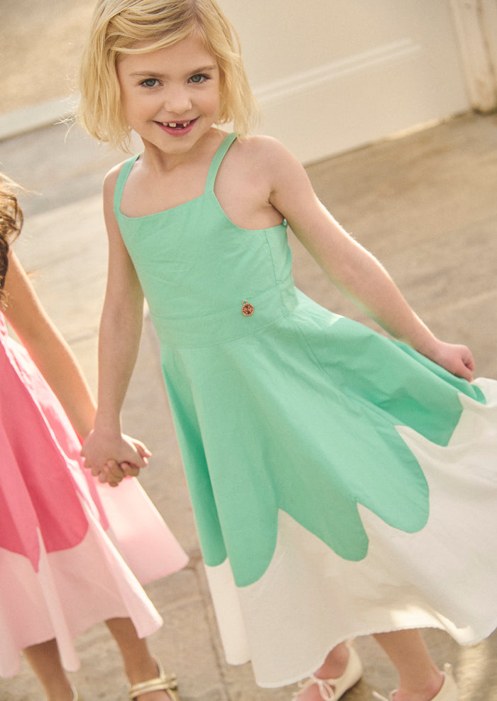 Allegra Green Scallop Swing Dress