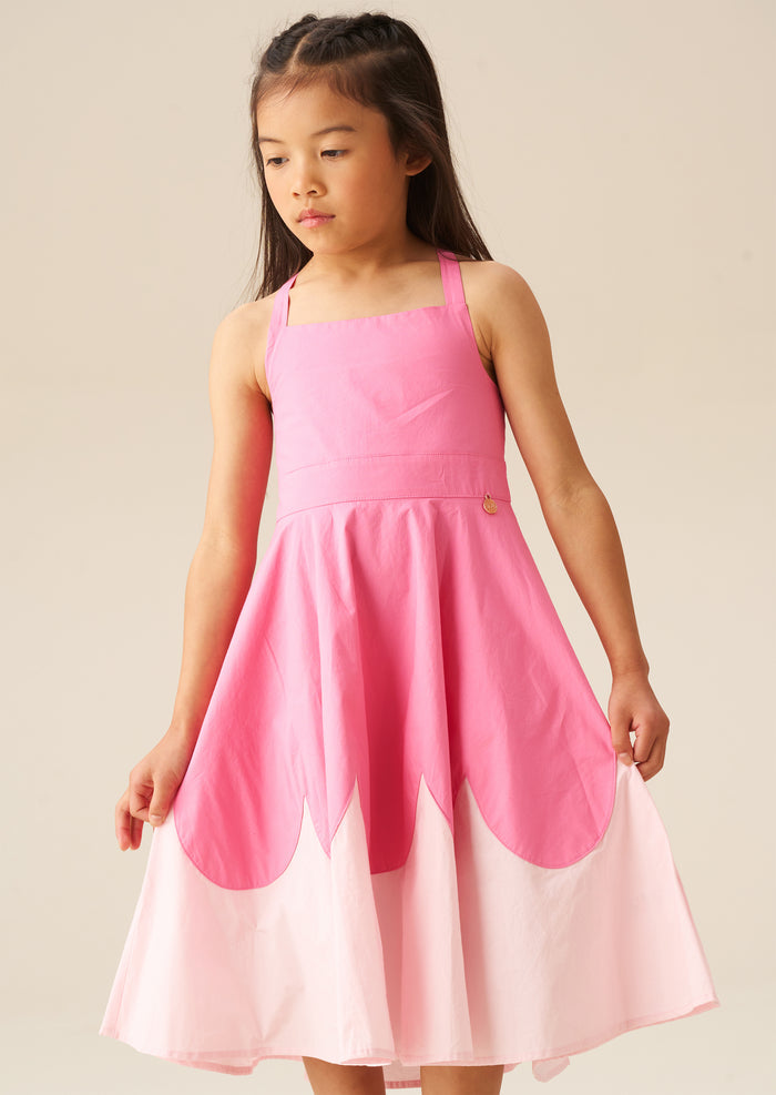 Allegra Pink Scallop Swing Dress