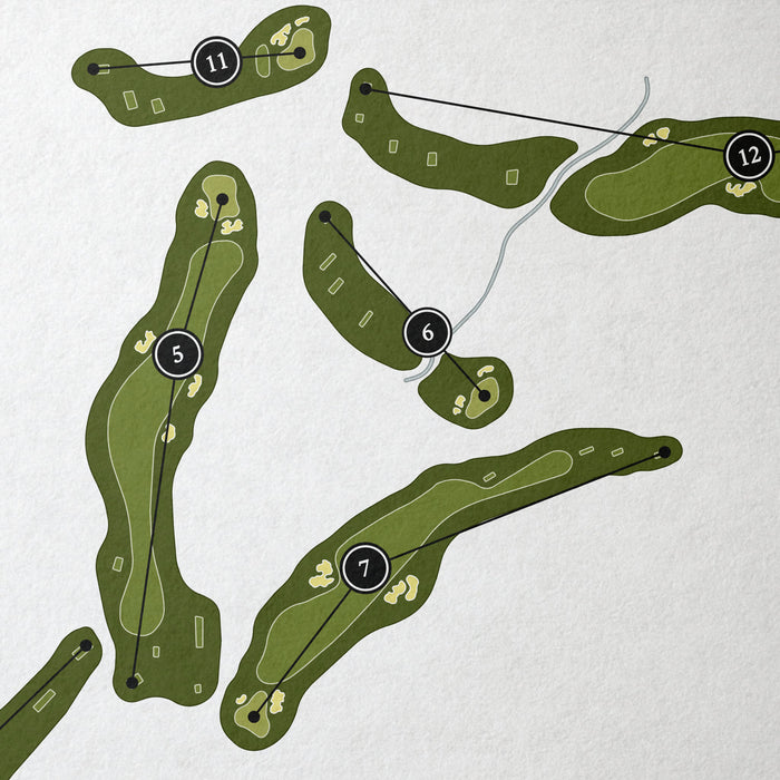 Alotian Golf Club | Golf Course Print | Close Up