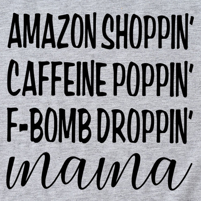 Amazon Shoppin Crewneck Letter Short Sleeve Casual T-shirt Woman T-Shirt