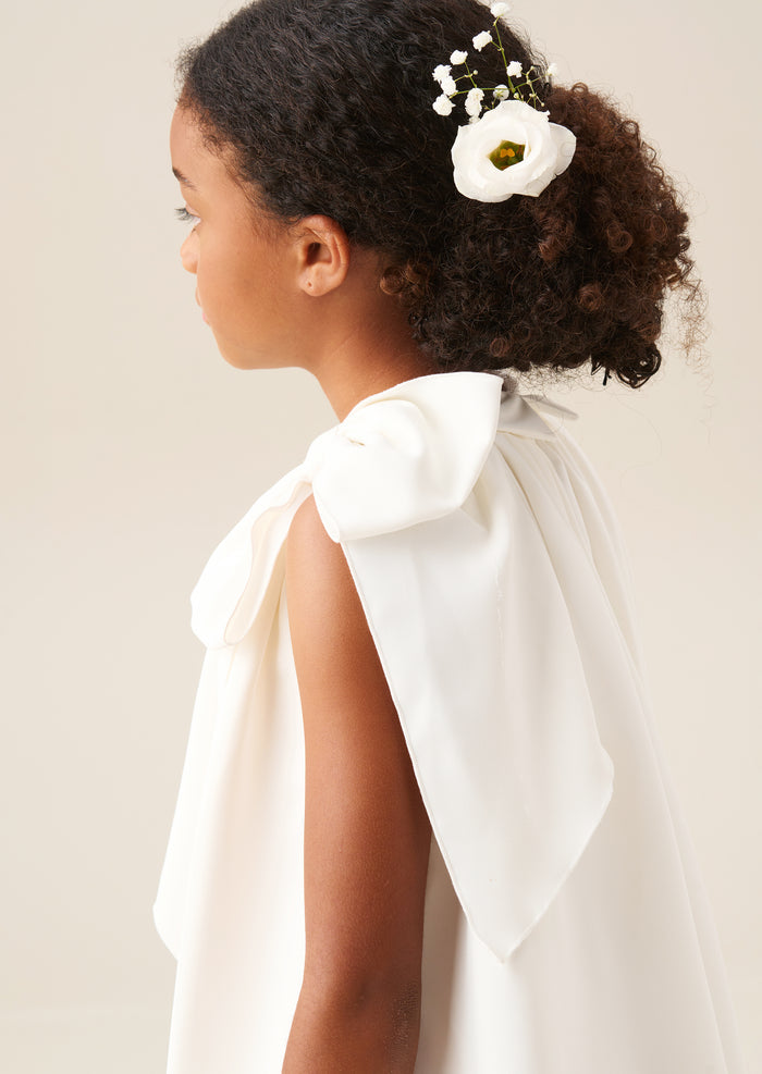 Amelia White Bow Swing Dress