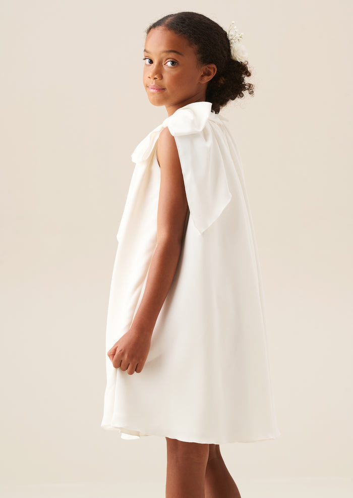 Amelia White Bow Swing Dress