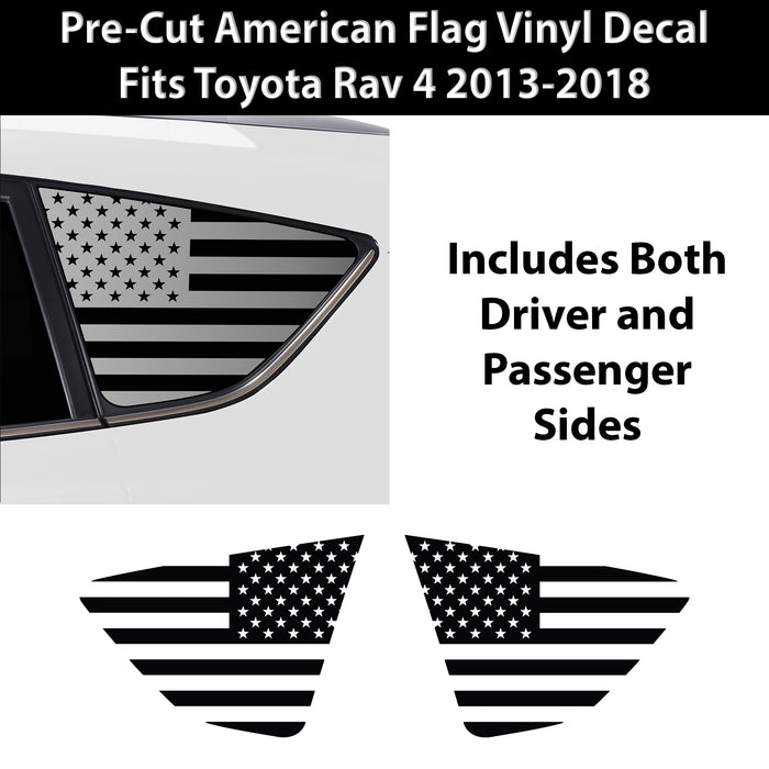 Quarter Window American Flag Vinyl Decal Stickers Fits Toyota Rav4 2013 - 2018 - Bogar Tech Designs