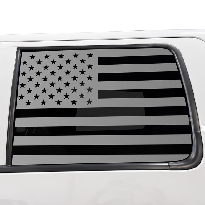 American Flag Rear Window Decal for Ford F150 2009-2014 – Precut Matte Black Vinyl