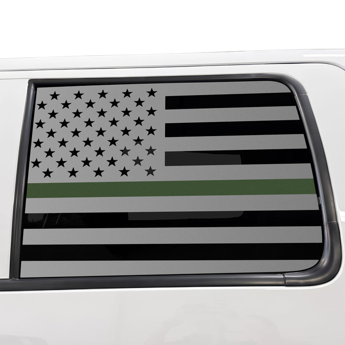 American Flag Rear Window Decal for Ford F150 2009-2014 – Precut Matte Black Vinyl