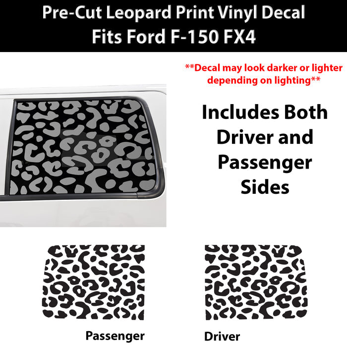 Animal Leopard Cheetah Rear Window Windshield Vinyl Decal Stickers Fits Ford F150 SuperCrew Cab 2009-2014
