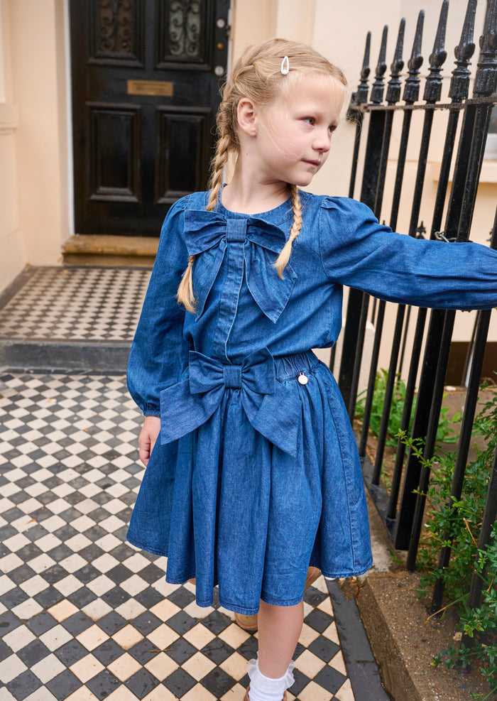 Annie Denim Bow Blouse